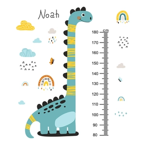 Cartoon dinosaur height growth chart wall sticker for kids room decoration 80-180cm