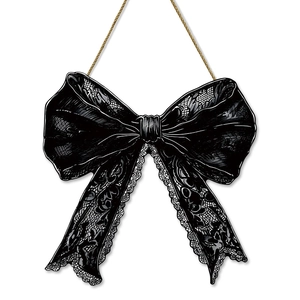 Gothic black lace bow Halloween welcome sign door hanging decoration with hemp rope