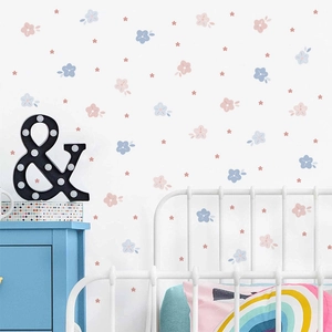 Adesivi murali con margherite boho per decorazione murale della camera dei bambini