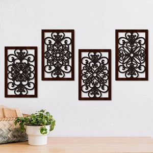 Modern Hollow Poplar Wood Leaf Wall Art Panels For Living Room Bedroom Home Decoration Laser Cut Wooden Hanging Accents
