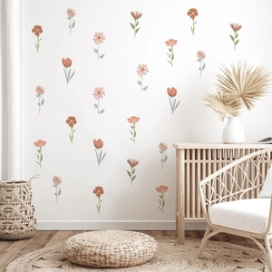 Adesivi Murali in PVC Floreali Bohemienne Decalcomanie Morandi Fiore Rimovibili Per Soggiorno Camera Da Letto Armadio Decorazione