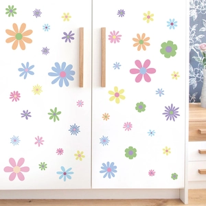 Colorful daisy flower wall stickers for living room and furniture decoration in PVC