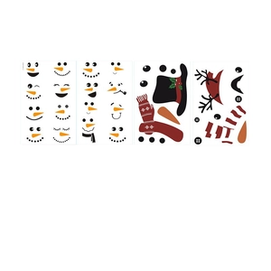 Ensemble de stickers PVC bonhomme de Noël DIY avec chapeaux et écharpes pour décoration