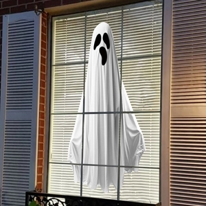 Halloween Ghost Wall Stickers Static Cling PVC Decals Spooky Scream Face Window Clings For Living Room Party Home Decoration