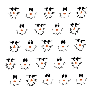 24 ensembles de stickers visage d'épouvantail d'Halloween avec expressions mignonnes de citrouille