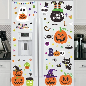 Halloween cartoon wall stickers set with pumpkins and ghosts for home party decoration