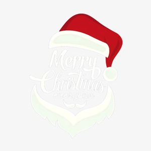Merry Christmas Santa hat and beard PVC window static sticker for festive decoration