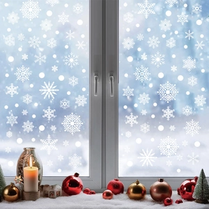 Autocollants de flocon de neige blancs pour décoration de Noël sur fenêtre en verre