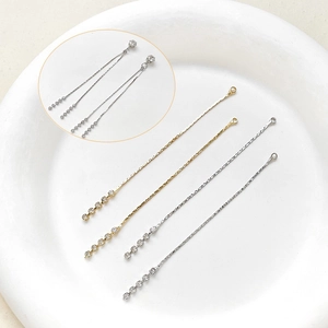 Catena per orecchini placcata oro 18k con zirconi scintillanti per gioielli DIY