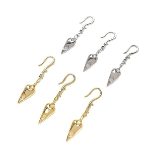 14k gold and silver heart hook clasps with zircons for jewelry making displayed on white