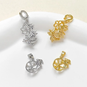 18K gold and platinum plated dragon and rabbit pendants for DIY jewelry making