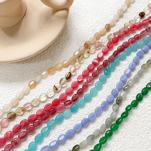 Perles ovales en pierre naturelle colorées pour la création de bijoux DIY artisanaux