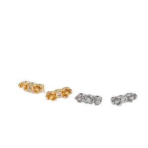 Cuentas separadoras de flor de ciruelo bañadas en oro 14k con circón para pulseras