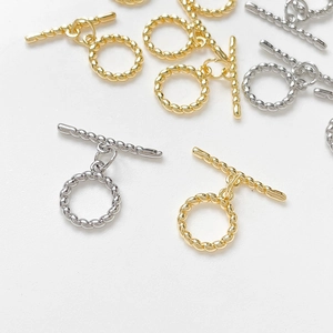 Gold- und Silberfarbene OT-Verschlüsse mit Kordelmuster für DIY-Schmuck und Armbänder