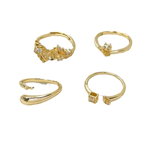 Basi per anelli placcati oro 14k per creazione di gioielli fai-da-te assortiti