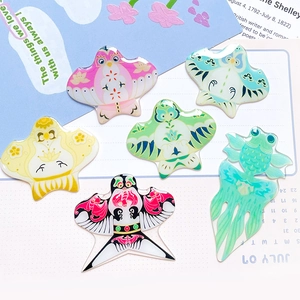 DIY colorful acrylic swallow and goldfish kite charms for jewelry making accessories