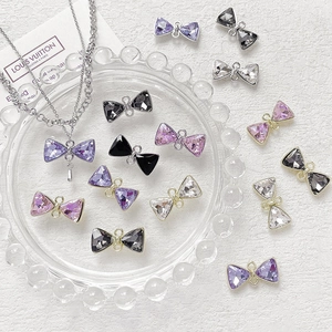 Colgante de Lazo de Aleación Con Strass Accesorios de Creación de Joyas DIY para Collar Pulsera Dijes de Lazo Hechos a Mano