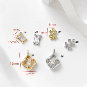 Detailed size specifications for 14k gold plated irregular zircon jewelry pendants