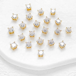 14k vergulde ronde zirkonia tussenkralen voor DIY sieraden maken en armbanden maken