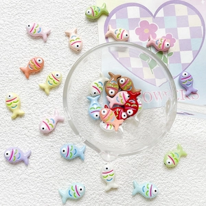 Colorful hand-painted fish beads for DIY jewelry making in vibrant macaron colors