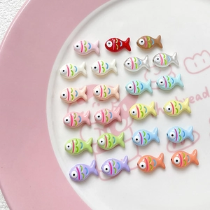 Colorful hand-painted fish beads for DIY jewelry making in various vibrant colors