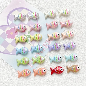 Colorful hand-painted fish beads for DIY jewelry making and creative phone charm accessories