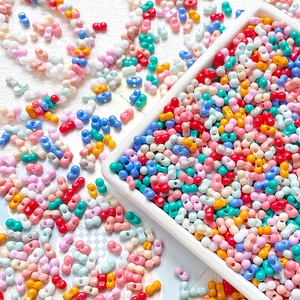 Colorful macaron hourglass beads with double-hole design for DIY jewelry making