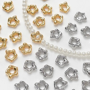 Electroplated Copper Irregular Flower Star Spacer Beads For DIY Jewelry Making Gold Silver Small Metal Spacer Charms Handmade Accessories