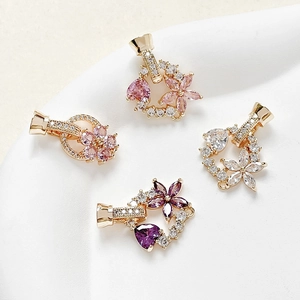 18k vergulde gardenia parelsluitingen met gekleurde zirkoon voor DIY sieraden maken