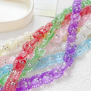 Colorful translucent acrylic crab beads for DIY jewelry making and handmade crafts
