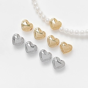 14k gold plated heart spacer beads with beaded edges for DIY jewelry making