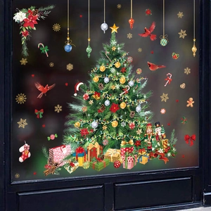 Autocollants de sapin de Noël et Nutcracker pour décoration de fenêtres festives