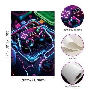Macro detail of game controller canvas print with HD spray painting on art oil canvas