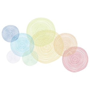 Bohemian geometric abstract colorful circles PVC self-adhesive wall stickers for living room