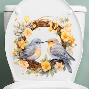 Stickers Muraux Couronne Colibri Papillon PVC Autocollant Décalcomanies Fenêtre Floral Animal Décor Maison Salle de Bain Toilettes