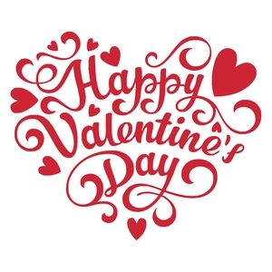 Rote herzförmige Happy Valentine's Day Wandsticker für romantische Festdekoration