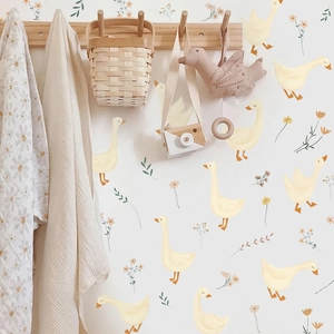 Stickers muraux bohèmes avec canards et oies pour décoration de chambre d'enfant