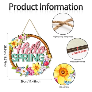 Detailed view showing wood thickness and high-definition spring floral print quality