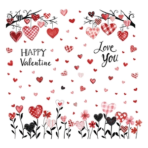 Valentine's Day heart static window decals with branches for bedroom decor