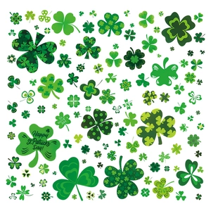 Grüne St. Patrick's Day Kleeblatt-Fensteraufkleber für irische Festival-Dekorationen