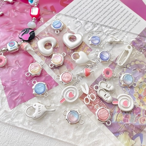 Ciondoli in Smalto di Lega DIY per la Creazione di Gioielli Lecca Lecca Gelato Cuore Scarpe Forbici Spilla Forme Charms Colorati per Collana Braccialetto