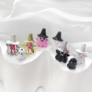 Cute Halloween ghost charms for DIY jewelry making in gold, silver and mixed colors