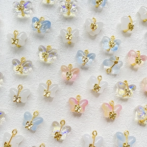 Elegant butterfly pendant charms for DIY jewelry making in multiple pastel colors