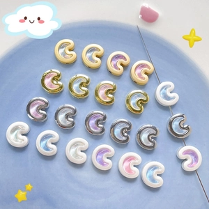 Accessori Gioielli DIY Perle Mezzaluna in Lega Intarsio Conchiglia Cangiante Perle Sciolte per Collane Orecchini Fatti a Mano