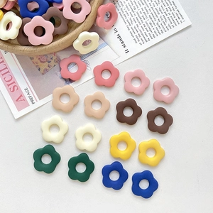 Perles fleurs en résine mate multicolores pour bijoux DIY et accessoires de coiffure