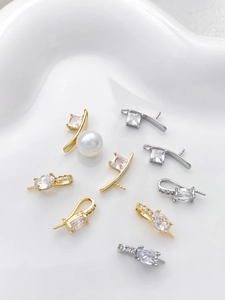 Details van 14k vergulde zirkoon parelhangers voor het maken van doe-het-zelf sieraden