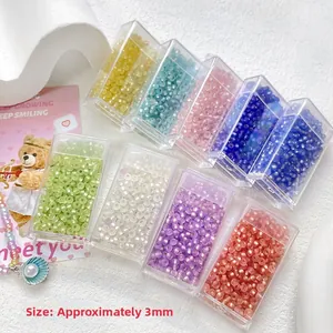 3mm macaron crystal glass seed beads in storage boxes for DIY jewelry making