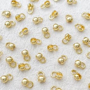 14K Gold Plated Copper Clamshell Bead Tips Calottes For DIY Jewelry Making Necklace Bracelet Connector Ending Findings