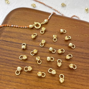 14k gold plated bead tips and calotte connectors for DIY jewelry making sets