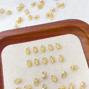 14k gold-plated jewelry connectors and ball bead clasps for DIY necklace bracelet making